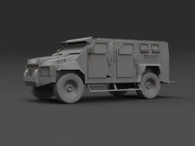 Military armoured vehicle kit 01 Low-poly 3D model