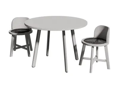 Kathyscove Quinns Junior Round Activity Wood Table Chairs Set 3D model