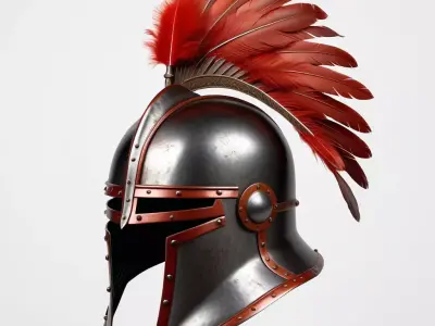 Battered Steel Medieval Helmet 3D model