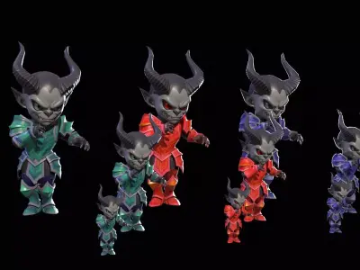 ChibiDemon5Pack1 Low-poly 3D model