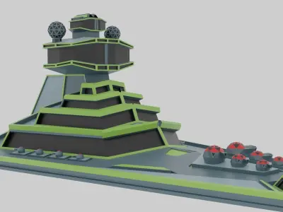 Space Destroyer Low-poly 3D model