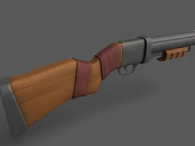 Fantasy Shotguns Low-poly 3D model