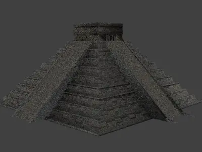 Mayan Temple - El Castillo Low-poly 3D model