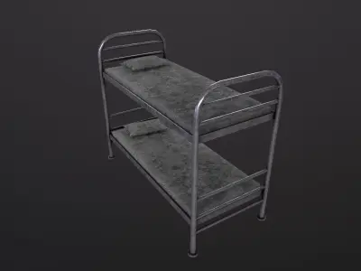 Military Bed 3D Model Low-poly 3D model