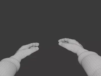 Black Military Gloves - Game Ready Low-poly 3D model