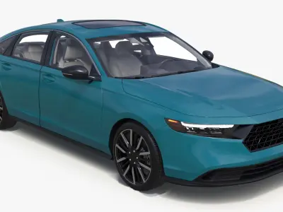 Modern Sedan Turquoise 3D model