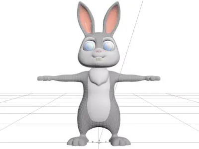 Rabbit 3d Cartoon 3D model Low-poly 3D model