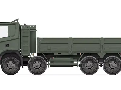 Military truck XT R500 8x8 flatbed body 2022 3D model