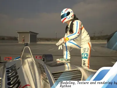 INDYCAR with driver Free low-poly 3D model