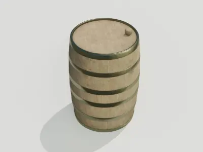 Whiskey Barrel 2-4K PBR Textures 3D model Low-poly 3D model