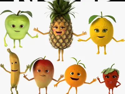 Fruits Rigged Collection 3D model