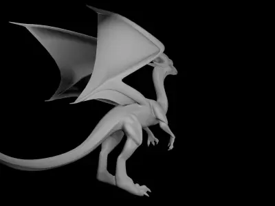 Fire Dragon Low-poly 3D model