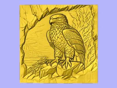 AGUIA EM PEHASCO BAS RELIEF 3D model