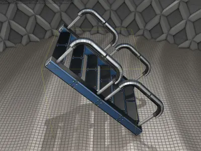 Sci-Fi Stairs - 27 - Blue Version  Low-poly 3D model