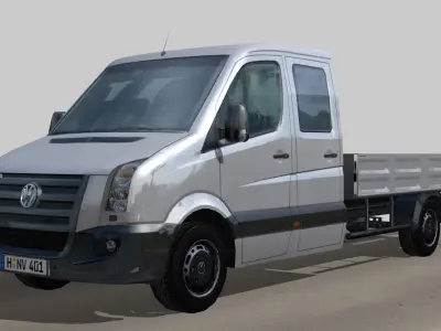 Volkswagen Crafter dropside Low-poly 3D model