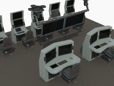 OPERATION AND COMMAND CENTER Low-poly 3D model