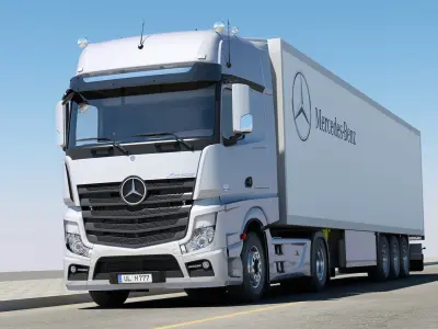 Mercedes Actros 2011 with trailer 3D model