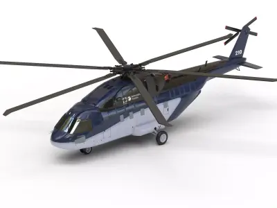 Civil helicopter lowpoly Low-poly 3D model