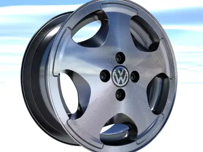 VW Golf Fire and Ice Alloy Rim Wheel - Hi Res 3D model