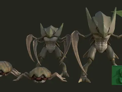Creature Monster Bundles- Insects- evolution variety pack Low-poly 3D model