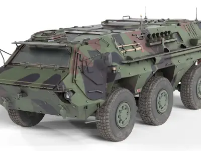 5 Military Vehicles Collection v6 Low-poly 3D model