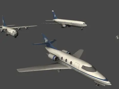 Mobile airliners Low-poly 3D model