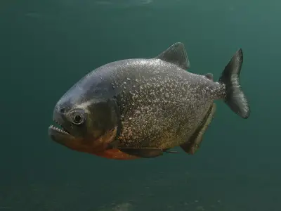 Piranha fish Low-poly 3D model
