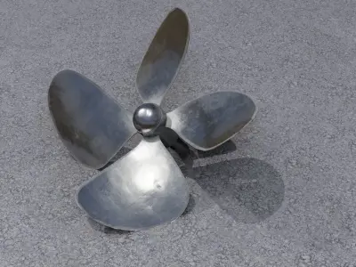 ship fan 3D model Low-poly 3D model