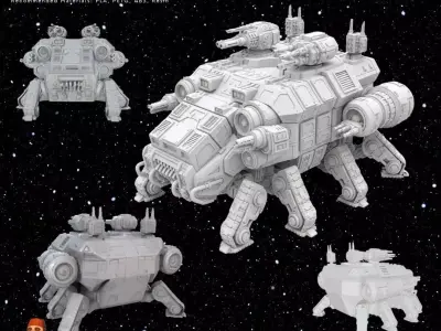 3D Printable Iron Oath Stegodon Heavy Armored Multi 3D model