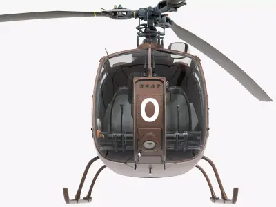 Sud-Aviation Gazelle Low-poly 3D model