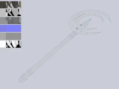 Dark fantasy weapon Low-poly 3D model purchase