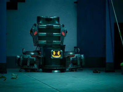 Sci-Fi Toilet Mech Free low-poly 3D model