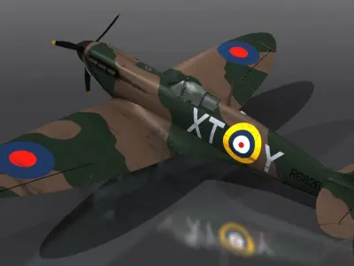 SPITFIRE MK IA 603rd Squadron Low-poly 3D model
