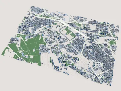 Part of Milan City Italy 2 3D model