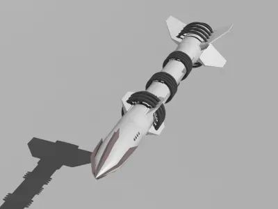 Missle rocket launcher Low-poly 3D model
