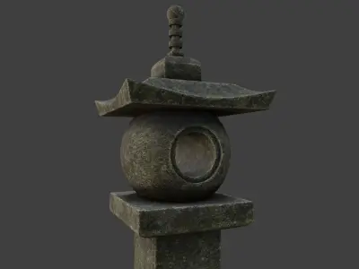 Japanese Stone Lantern 8 Low-poly 3D model