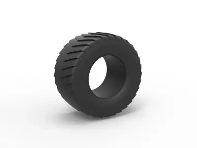 Pulling truck tire Scale 1 to 10 3D print model