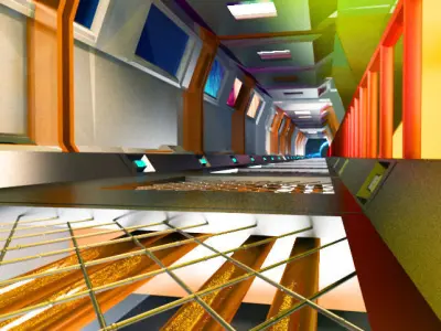 3D Model Spaceship corridor 3D model