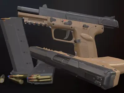 FN Five-seveN Low-poly 3D model