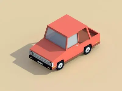 Cartoon Low Poly Toy Car Free low-poly 3D model