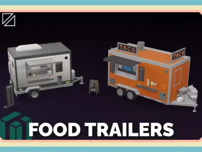 Food Trailers - PolyPack - Low Poly Assets Low-poly 3D model