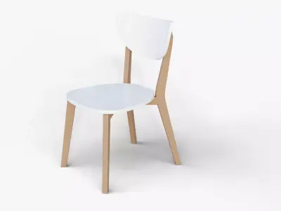 Stylish Round Dining Chair - Contemporary Wooden Furniture Low-poly 3D model
