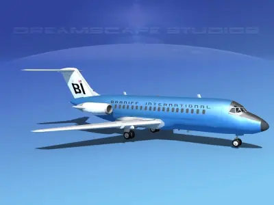 Douglas DC-9-15 Braniff 1 3D model