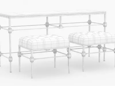 Grayson Bench and Table by Bernhardt Free 3D model