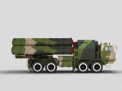 China HQ-9 Anti-aircraft Missiles System 3D model