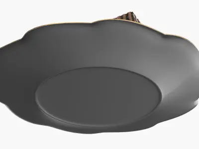 Cream Filled Wafers on Dessert Plate Black 3D model