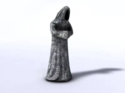 Low poly monk sculpture Low-poly 3D model