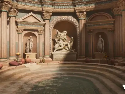 Neptunes Roman Bath Low-poly 3D model