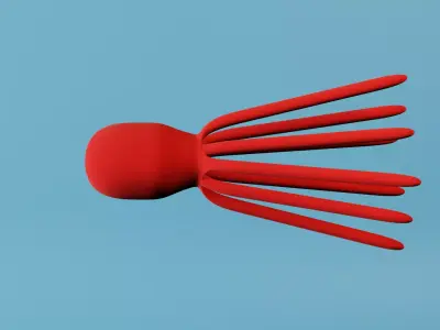 Octopus Animated Low-poly 3D model