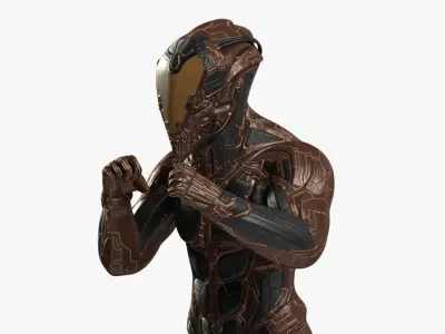 Futuristic Armored Character Rigged for Maya 3D model